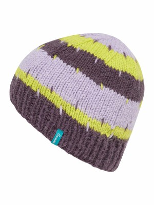 Gebreide wollen dames muts met patroon - plum from Lotika