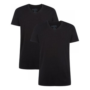 Bamboe T-Shirt v-hals Velo 2-pack – zwart from Lotika