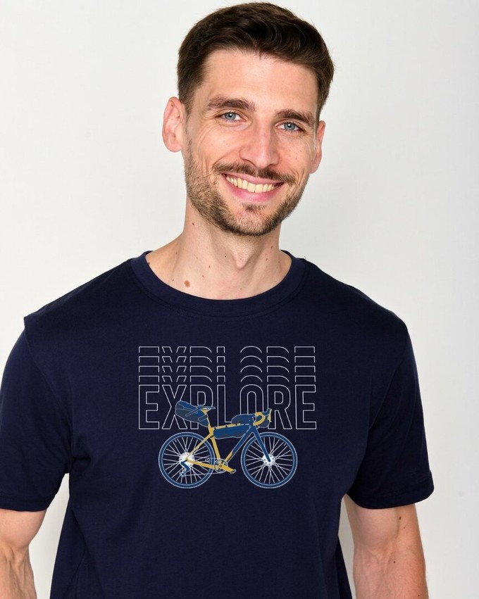Greenbomb T-shirt heren bike gravel - navy from Lotika