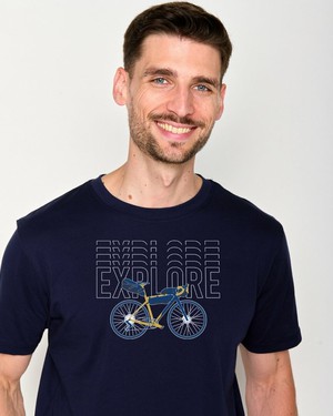Greenbomb T-shirt heren bike gravel - navy from Lotika
