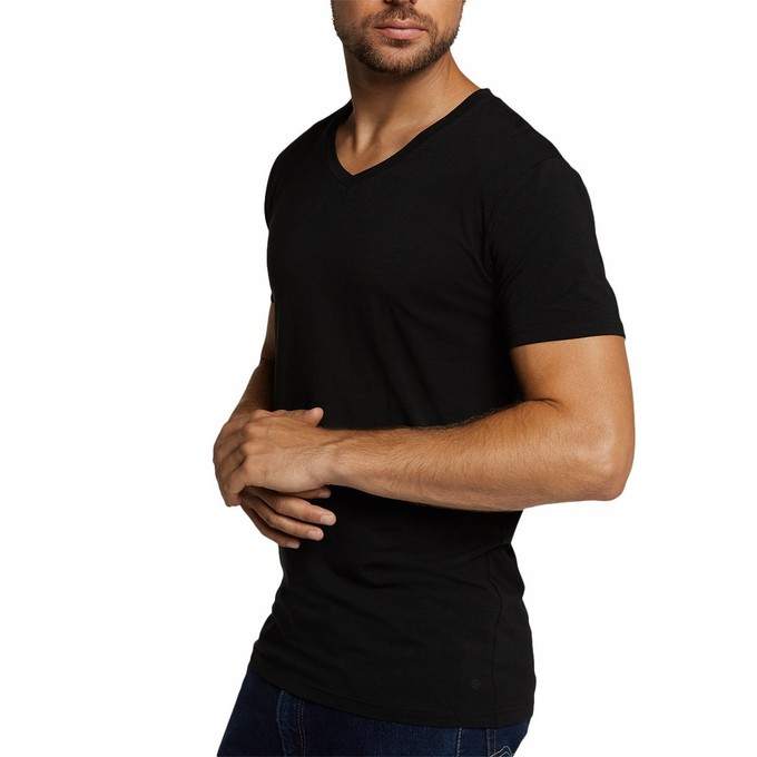 Bamboe T-Shirt v-hals Velo 2-pack – zwart from Lotika