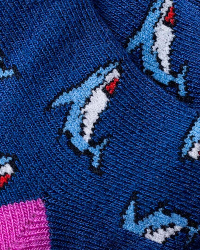 Bamboe kindersokken haaien - navy from Lotika