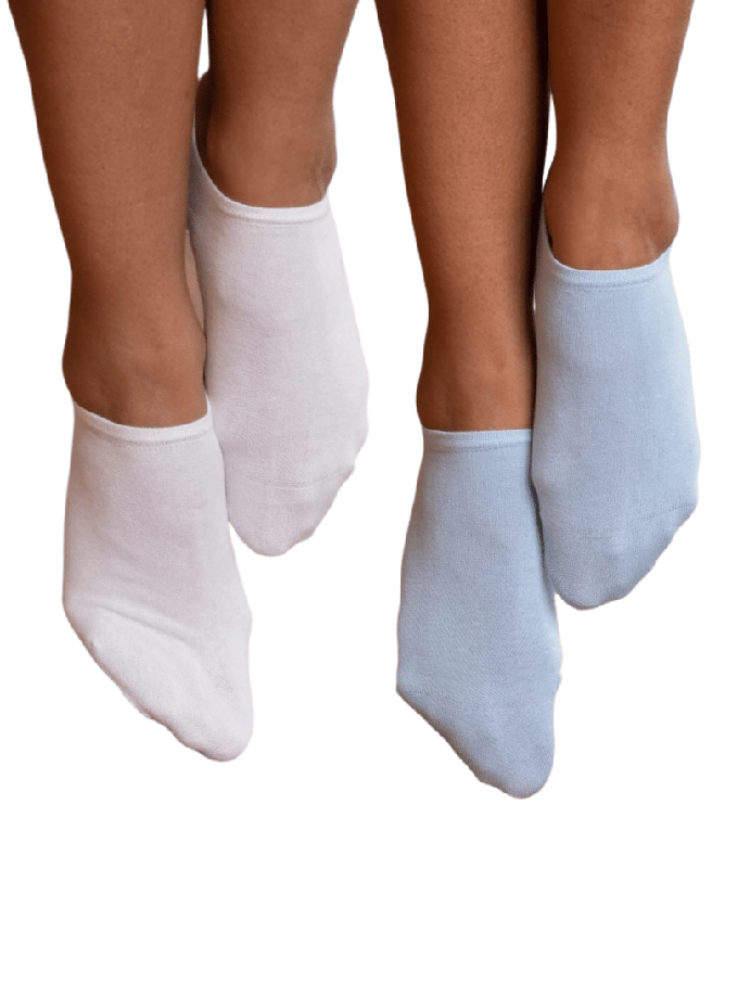 Enkelsokken dames katoen Abby 2-pack - lichtblauw - wit maat 35-38 from Lotika