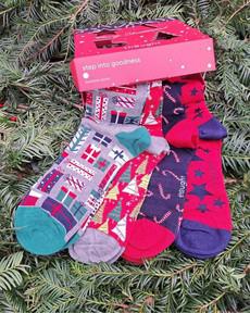 Kerstsokken cadeaudoos heren - candy cane and star via Lotika