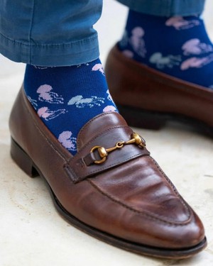 Swole Panda bamboe sokken jellyfish - blauw from Lotika