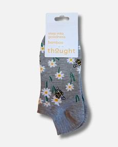 Thought dames enkelsokken bijen - grey marl via Lotika