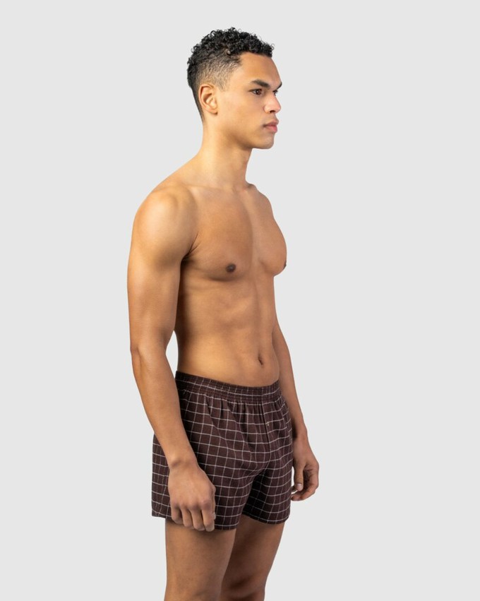 Wijde boxershorts katoen flanel Boris - zinfandel rood / grijs from Lotika Wijde boxershorts katoen flanel Boris - zinfandel rood / grijs from Lotika