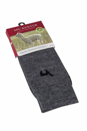 Apu Kuntur wollen alpaca sokken effen grijs from Lotika