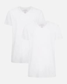 Bamboo Basics bamboe T-Shirt V-hals Velo 2-pack – wit via Lotika