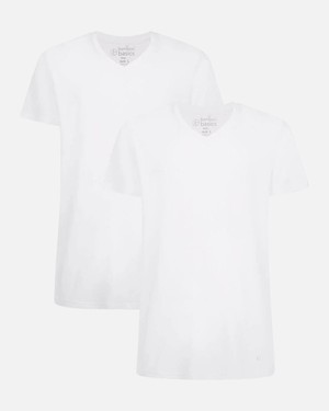 Bamboo Basics bamboe T-Shirt V-hals Velo 2-pack – wit from Lotika