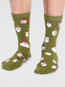Kerstsokken heren kerstman Alfredo - lichen green via Lotika