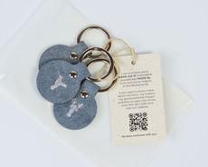 Ronde sleutelhanger BIRD - Recycled Textiel via MADE out of