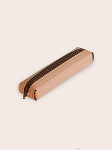 Gerecyclede leren Etui DOT - Blond Bruin van MADE out of