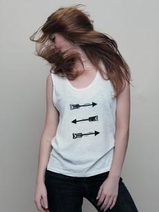 arrows rolled-up sleeveless top van madeclothing