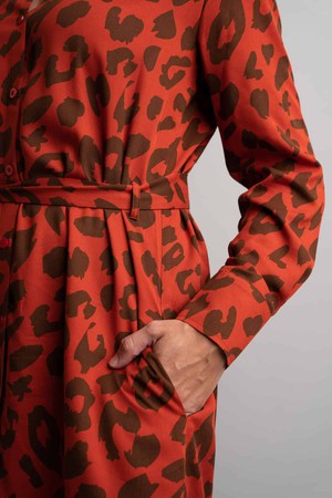 Merel Red Leopard jurk from Marjolein Elisabeth