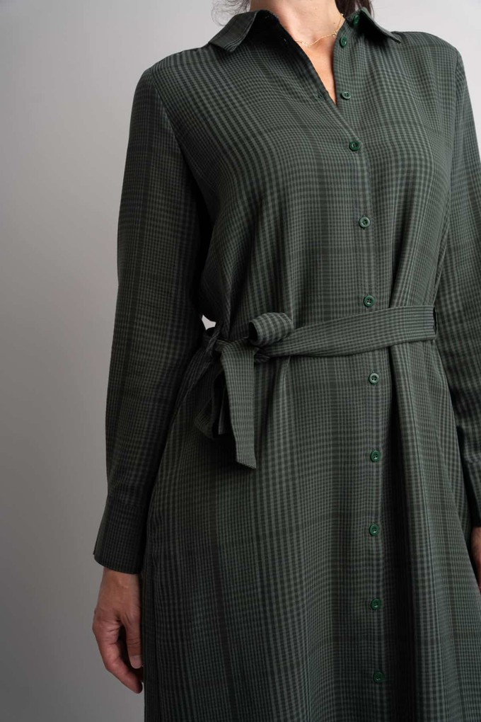 Merel Green Check jurk from Marjolein Elisabeth