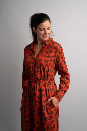 Merel Red Leopard jurk from Marjolein Elisabeth