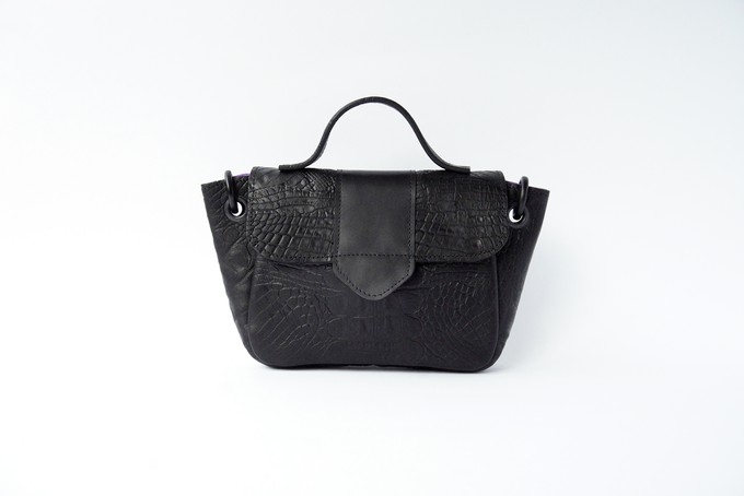 Naïma bag small Black croco from Marlene Fernandez