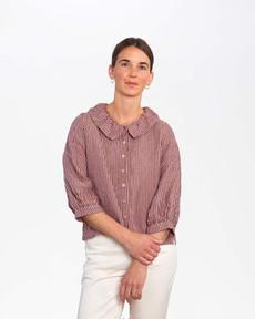 Ruffled Collar Blouse heather via Matona
