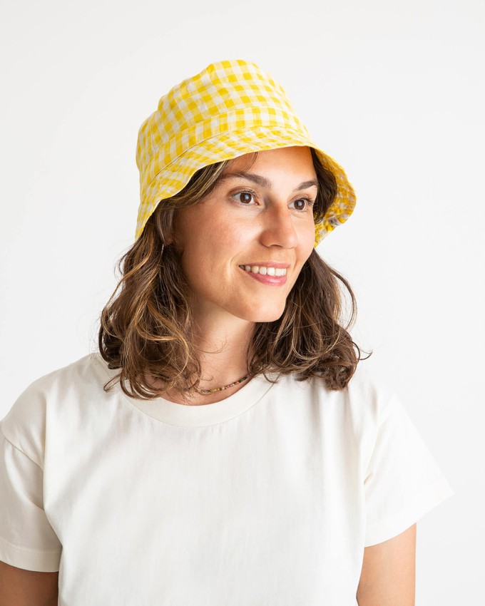 Sun Hat yellow gingham from Matona