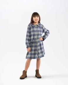 Flannel Collar Dress plaid check via Matona