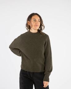 Cable Knit Sweater olive via Matona