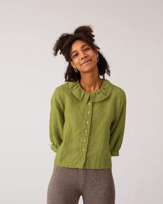 Ruffled Collar Blouse cardamom via Matona