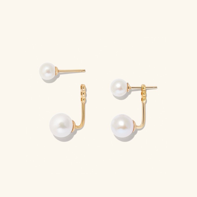 Bold Pearl Ear Jacket Studs from Mejuri