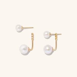 Bold Pearl Ear Jacket Studs from Mejuri