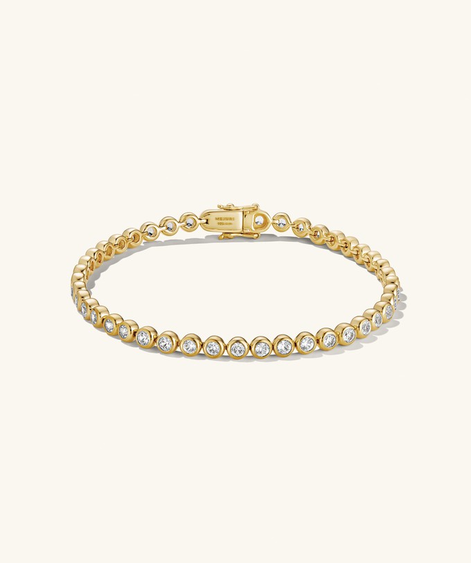 Zadie Bezel Lab Grown Sapphire Tennis Bracelet from Mejuri