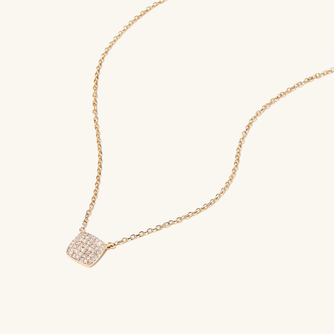 Pavé Diamond Cushion Necklace from Mejuri