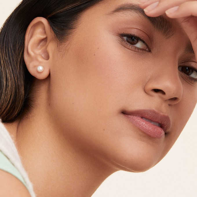 Bold Pearl Ear Jacket Studs from Mejuri