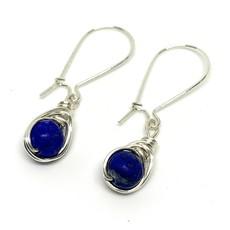 Lapis Lazuli wire wrap oorbellen van MI-AMI