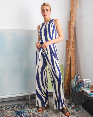 Rosas jumpsuit Blue zebra from Mon Col Anvers