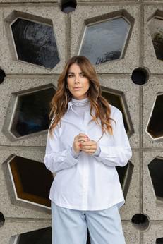 Pixie blouse White dotted via Mon Col Anvers
