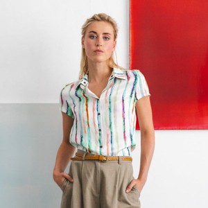 Oase blouse Paint lines from Mon Col Anvers