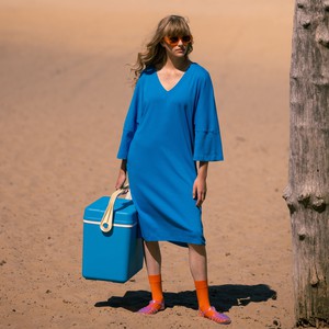 Aurora Midi Dress Directoire Blue from Mon Col Anvers