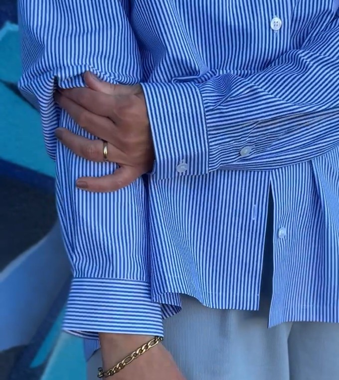 Pixie blouse Blue stripes from Mon Col Anvers