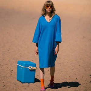 Aurora Midi Dress Directoire Blue from Mon Col Anvers