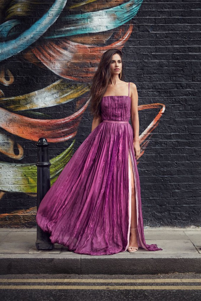ROMANTIC SILK INDO WESTERN EVENING GOWN from MONIQUE SINGH