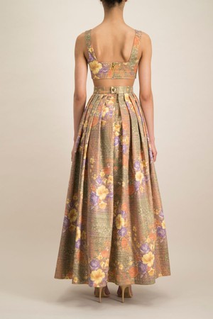 ETHEREAL FLORAL JACQUARD LONG EVENING SKIRT from MONIQUE SINGH
