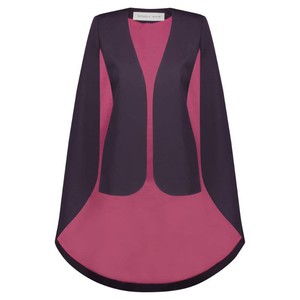 PURPLE GABARDINE CAPE JACKET from MONIQUE SINGH