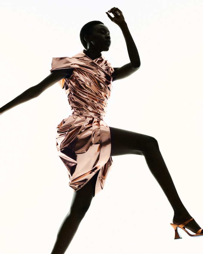 LIQUID BRONZE HOODED TOP from MONIQUE SINGH