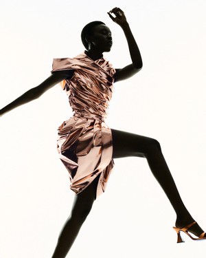 LIQUID BRONZE HOODED TOP from MONIQUE SINGH