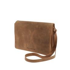 Handtas van mat bruin vintage  ecoleer - Daisy via MoreThanHip