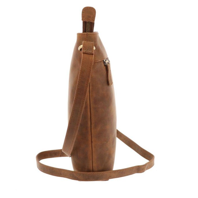 Crossbody schoudertas in mat bruin vintage ecoleer - Bryony from MoreThanHip