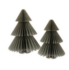 Decoratieve papieren kerstbomen 25/20cm  (set 2 stuks) - Picea antraciet via MoreThanHip