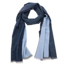 Superzachte brede bamboe sjaal of omslagdoek - WuWen jeansblauw/lichtblauw van MoreThanHip