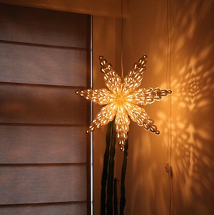 Papieren kerstster Ø60 cm incl. verlichtingskabel - Tara grijs met glitters from MoreThanHip