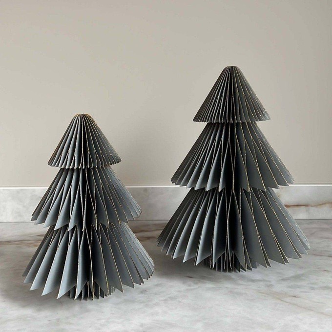 Decoratieve papieren kerstbomen 25/20cm  (set 2 stuks) - Picea antraciet from MoreThanHip